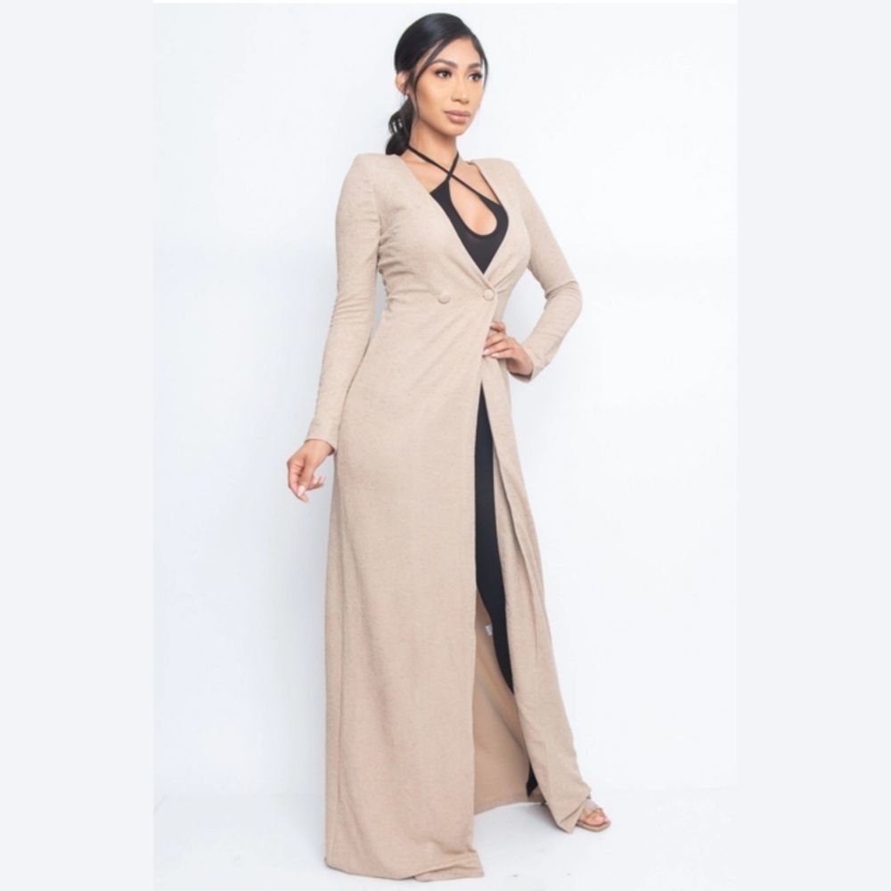 Women's Mocha Long Cardigan Duster